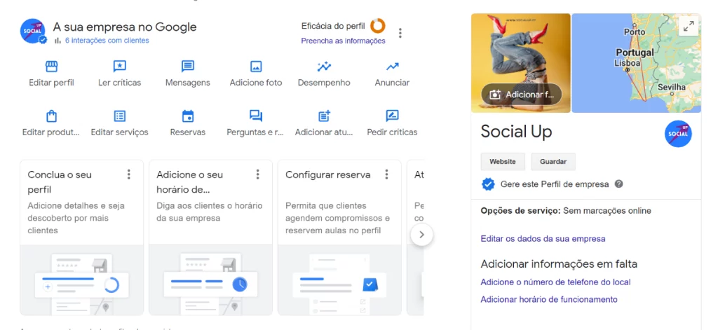 Socialup google business configurar perfil