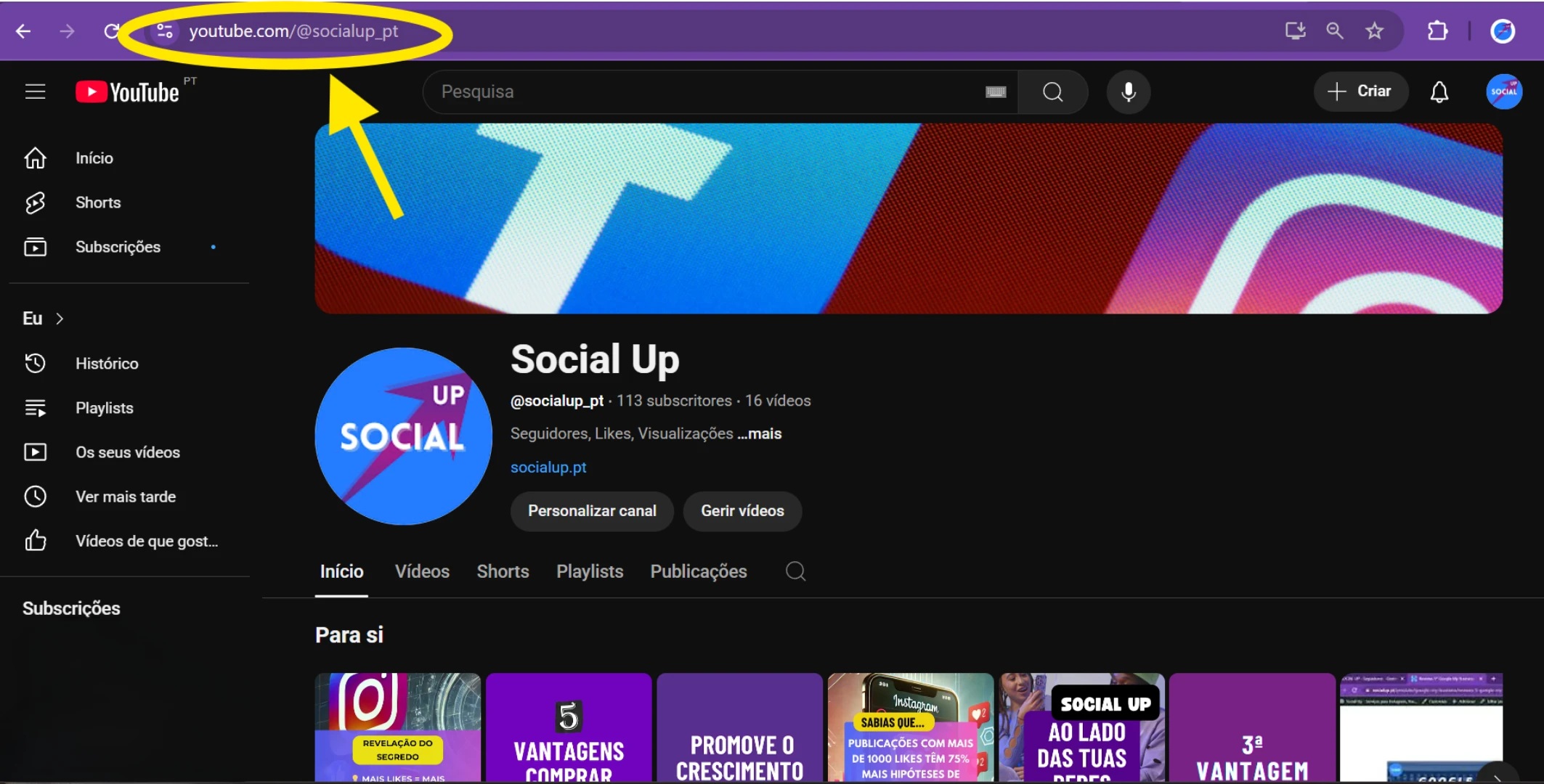 Socialup como saber link youtube 2 1