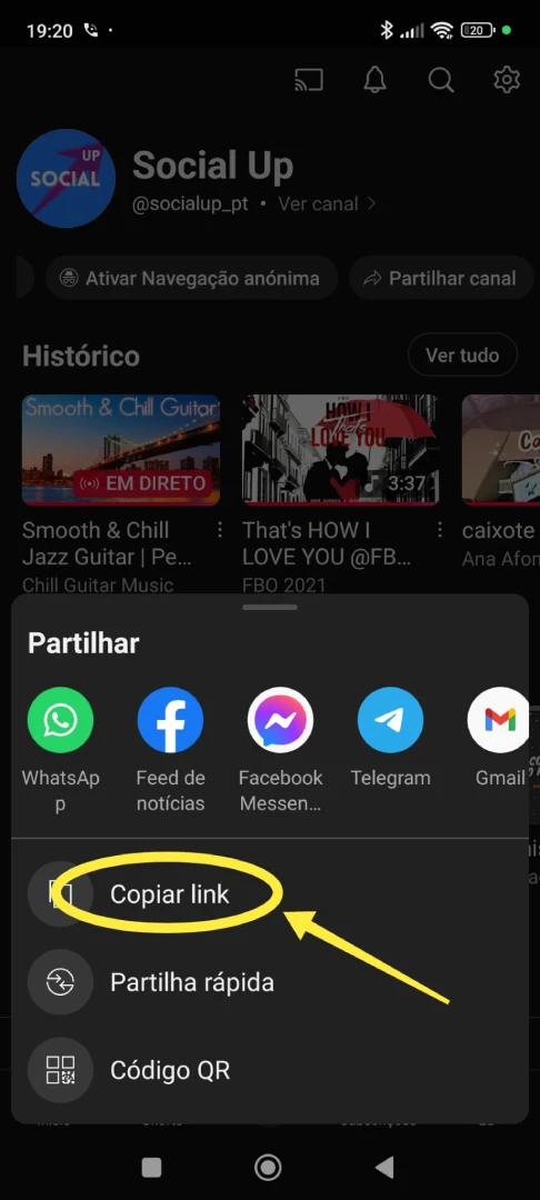 Socialup como saber link youtube 2