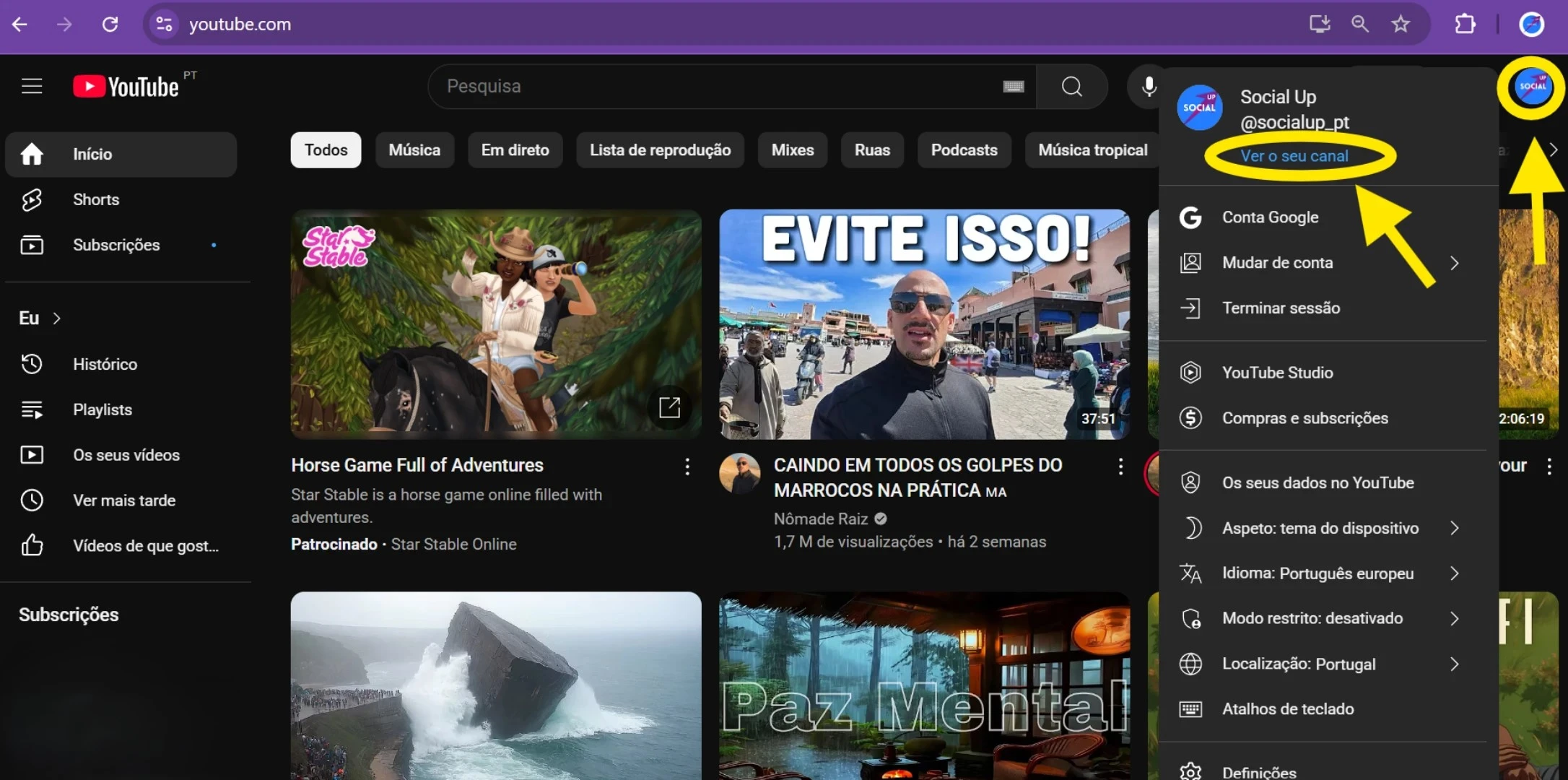 Socialup como saber link youtube 3